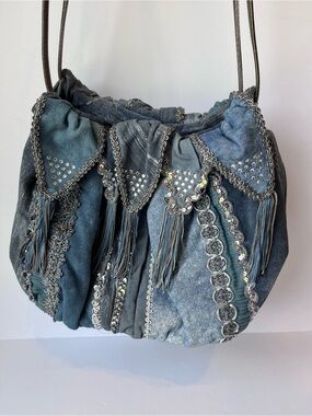 Vintage Rita Diana For Mylinka Bag Blue Clown Boho Shoulder Bag Purse